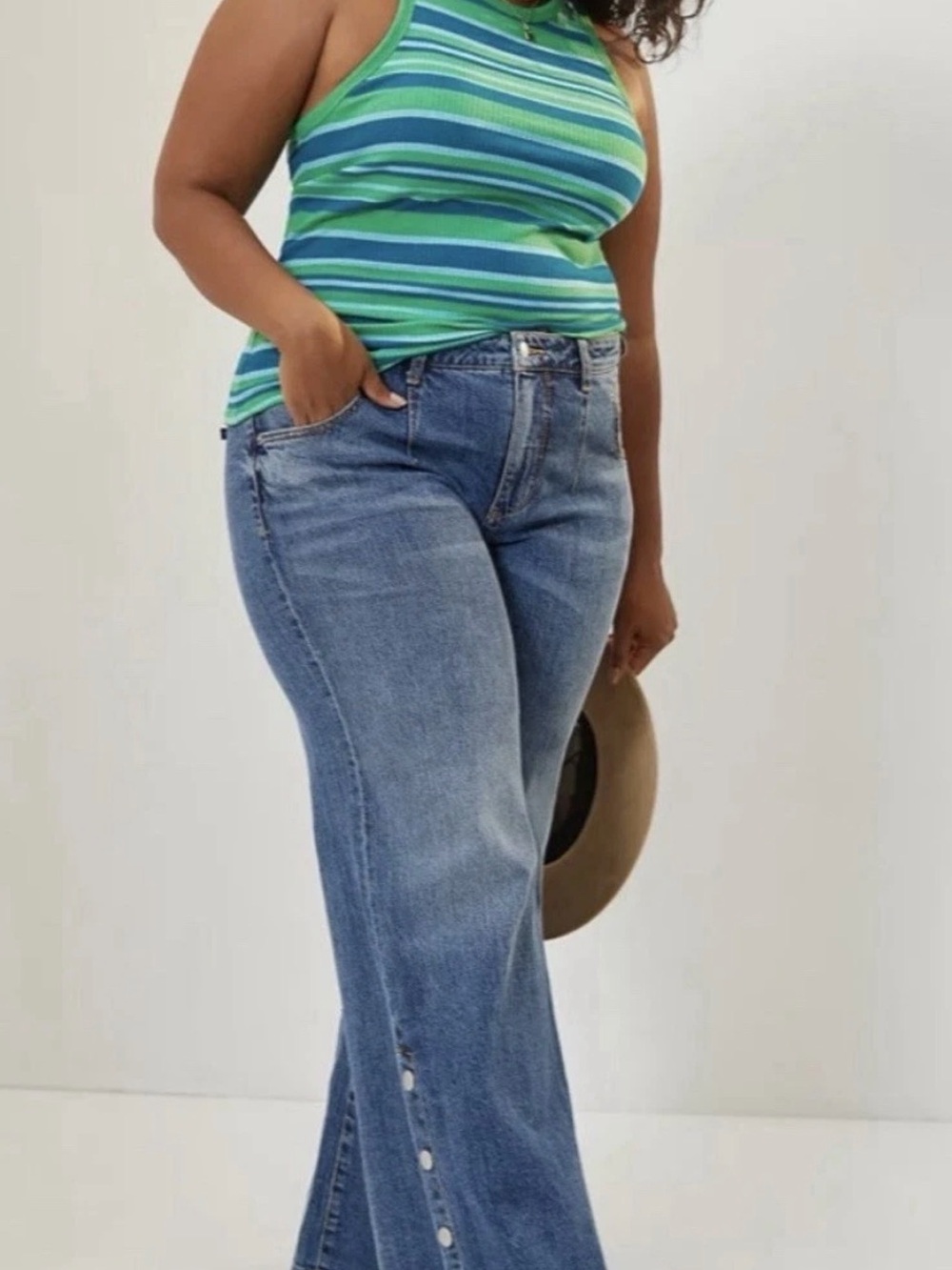 Pilcro and the Letterpress Light Blue High-Rise Wide-Leg Jeans